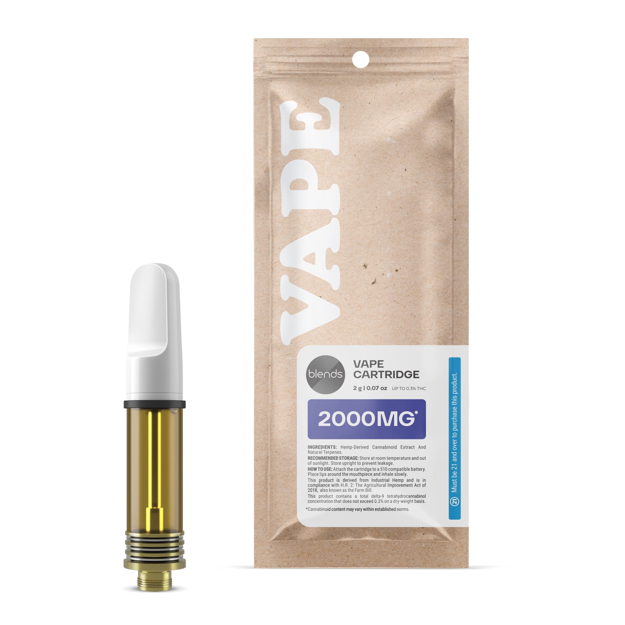 Sleep Blend - 2000mg - Indica Vape Cart - 2ml - Blends by Fresh (2,000mg)