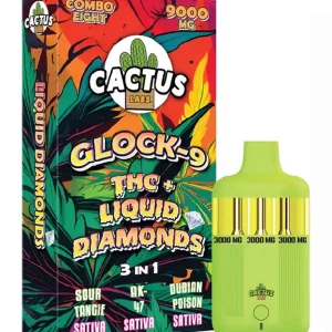 Sour Tangie | AK-47 | Dubian Poison Cactus Labs Glock 9 THC + Liquid Diamonds 3in1 Vape 9000mg
