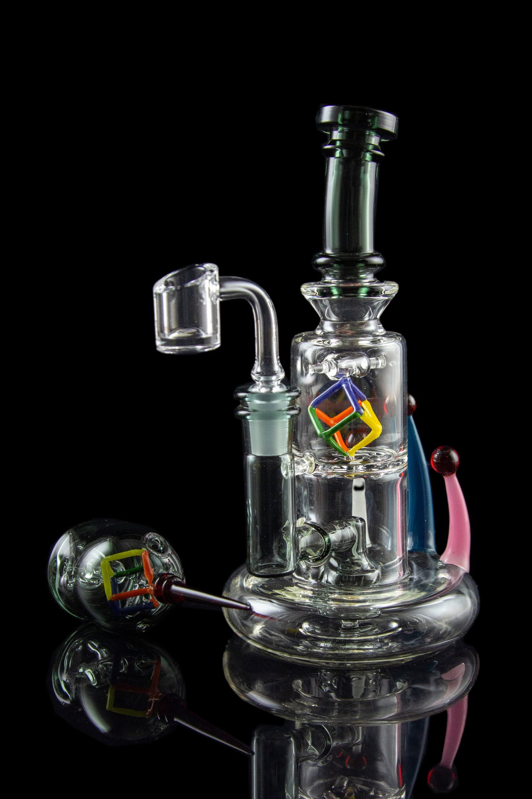 The ""Aura"" Heady Kinetic Spinning Dab Rig with Matching Kinetic Cap
