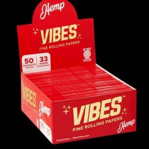 VIBES King Size Slim Rolling Papers Box - 50 Pack