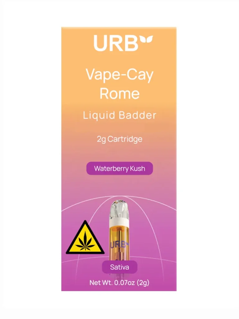 Waterberry Kush URB Vape-Cay Rome Liquid Badder Cartridge 2G