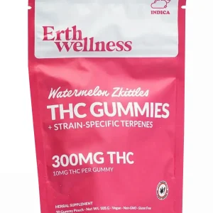 Watermelon Zkittlez Erth Wellness D9 THC Strain-Specific Terpenes Gummies 30ct 300MG
