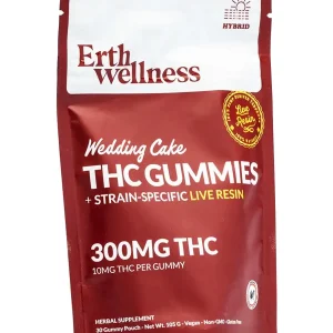 Wedding Cake Erth Wellness D9 THC Live Resin Gummies 30ct 300MG