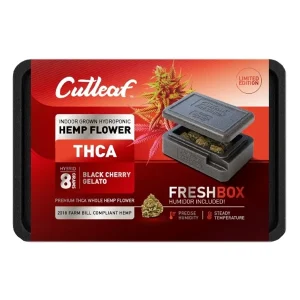 Black Cherry Gelato Cutleaf THCA Flower 8g + FreshBox