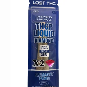 Blueberry Gaygo Lost THC THCP Liquid Diamond Pre-Rolls 2x2G