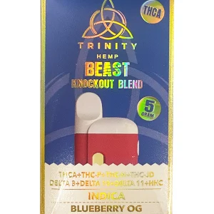 Blueberry OG Trinity Hemp The Beast Knockout Blend Mod Box Vape 5G