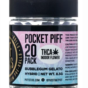Bubblegum Gelato Piff Stixs THCA Pocket Piff Pre-Rolls 20ct