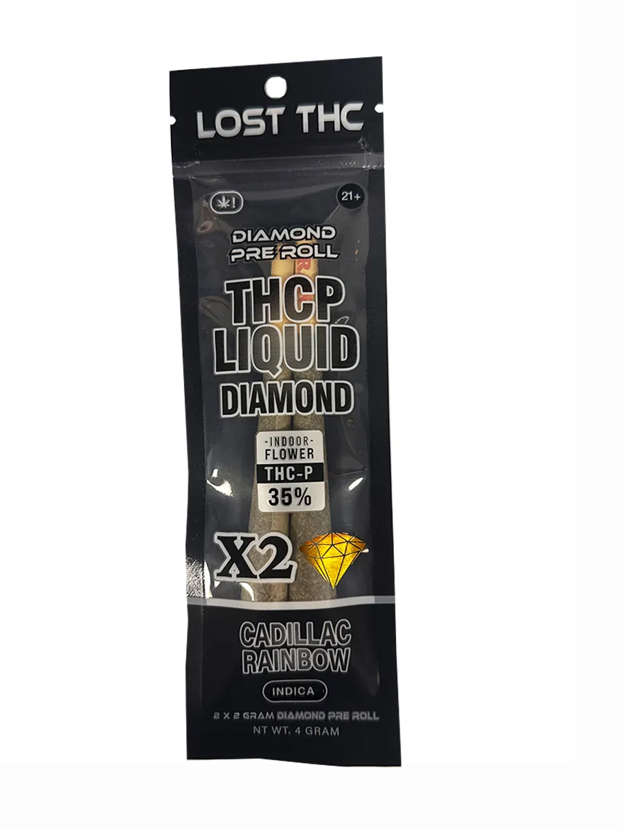 Cadillac Rainbow Lost THC THCP Liquid Diamond Pre-Rolls 2x2G