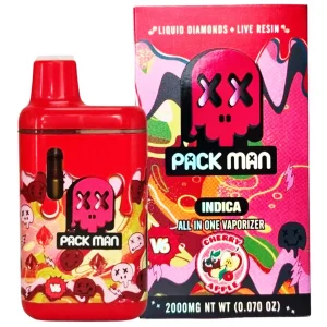 Cherry Apple Pack Man V6 Liquid Diamonds Live Resin Vaporizer 2000MG