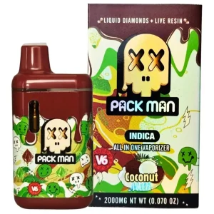 Coconut Milk Pack Man V6 Liquid Diamonds Live Resin Vaporizer 2000MG