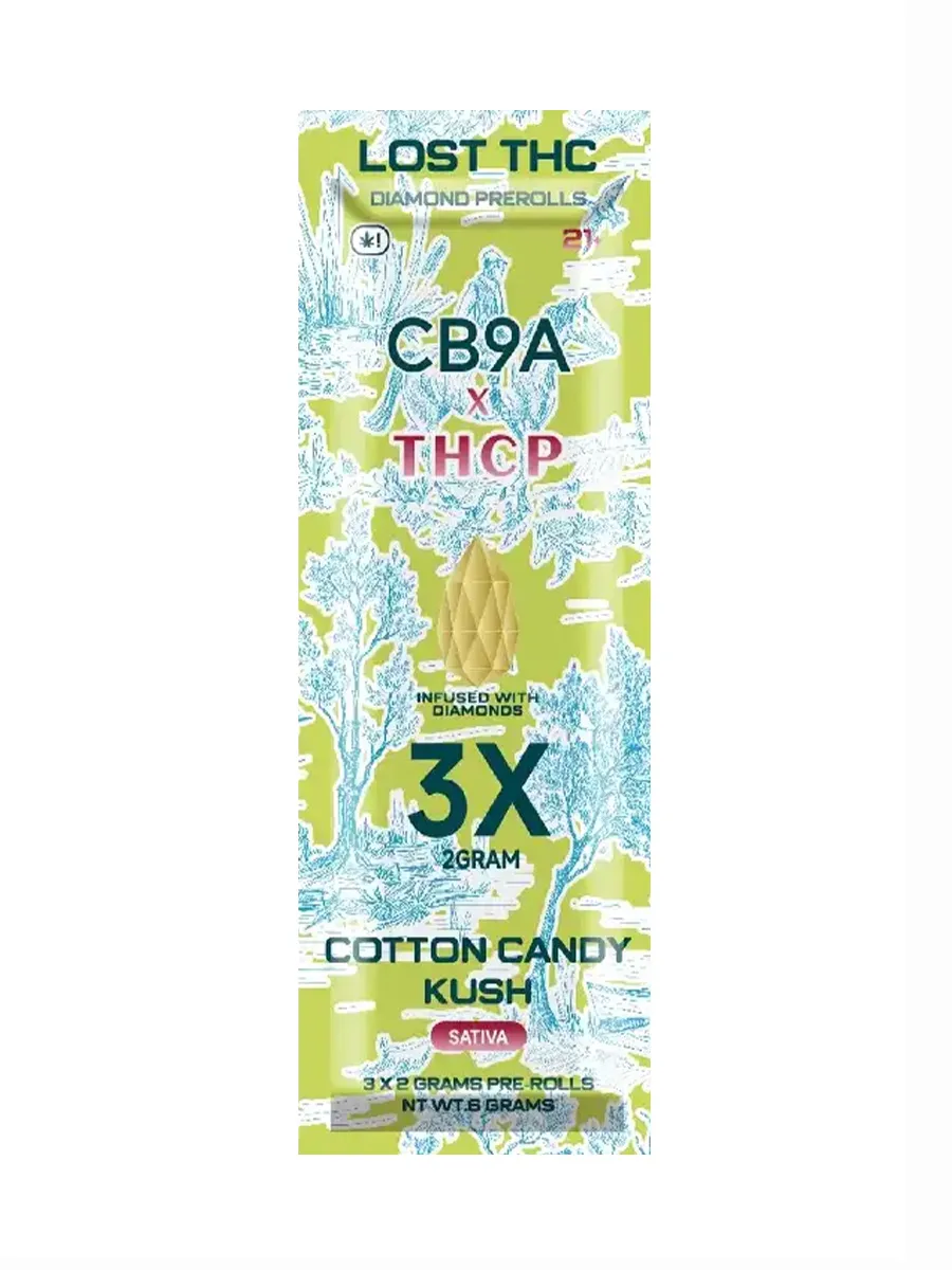 Cotton Candy Kush Lost THC CB9A x THCP Diamond Pre-Rolls 3x2G
