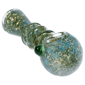 DHC Triple Ringed Speckled Spoon Pipe - Green