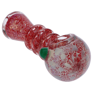 DHC Triple Ringed Speckled Spoon Pipe - Red