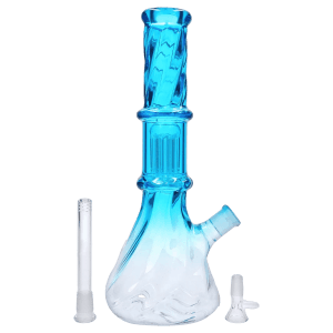 DHC Twisted Neon Beaker with Tree Perc - Blue