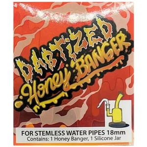 Dabtized Red Stemless Honey Banger 18MM Male With Silicone Jar