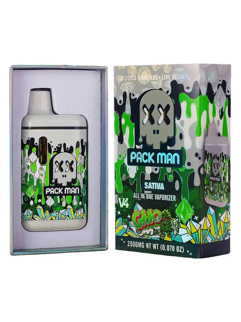 GMO Pack Man V4 Liquid Diamonds Live Resin Vaporizer 2000MG