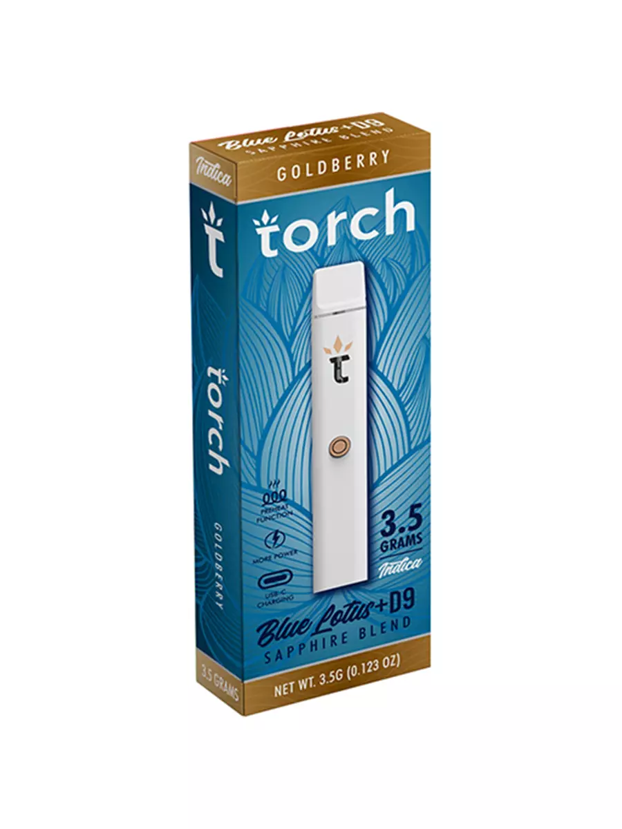 Goldberry Torch Blue Lotus + D9 Sapphire Vape 3.5G