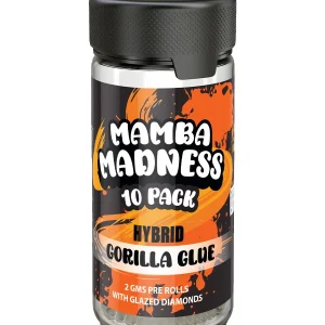 Gorilla Glue Mamba Madness Full Spectrum Blend Pre Rolls 10 Pack Jar 2GM
