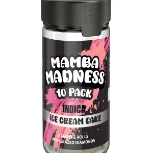 Ice Cream Cake Mamba Madness Full Spectrum Blend Pre Rolls 10 Pack Jar 2GM