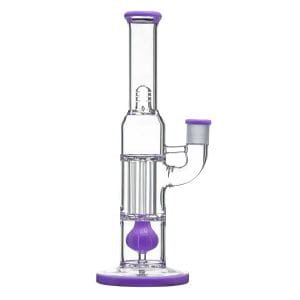 PILLAR BONG W/ GILDED PERC - milk purple