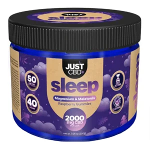 Raspberry Just CBD + Sleep Magnesium & Melatonin Gummies 2000MG