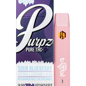 Sour Blueberry Exodus Purpz Live Badder THC-P Disposable Vape 2.2G