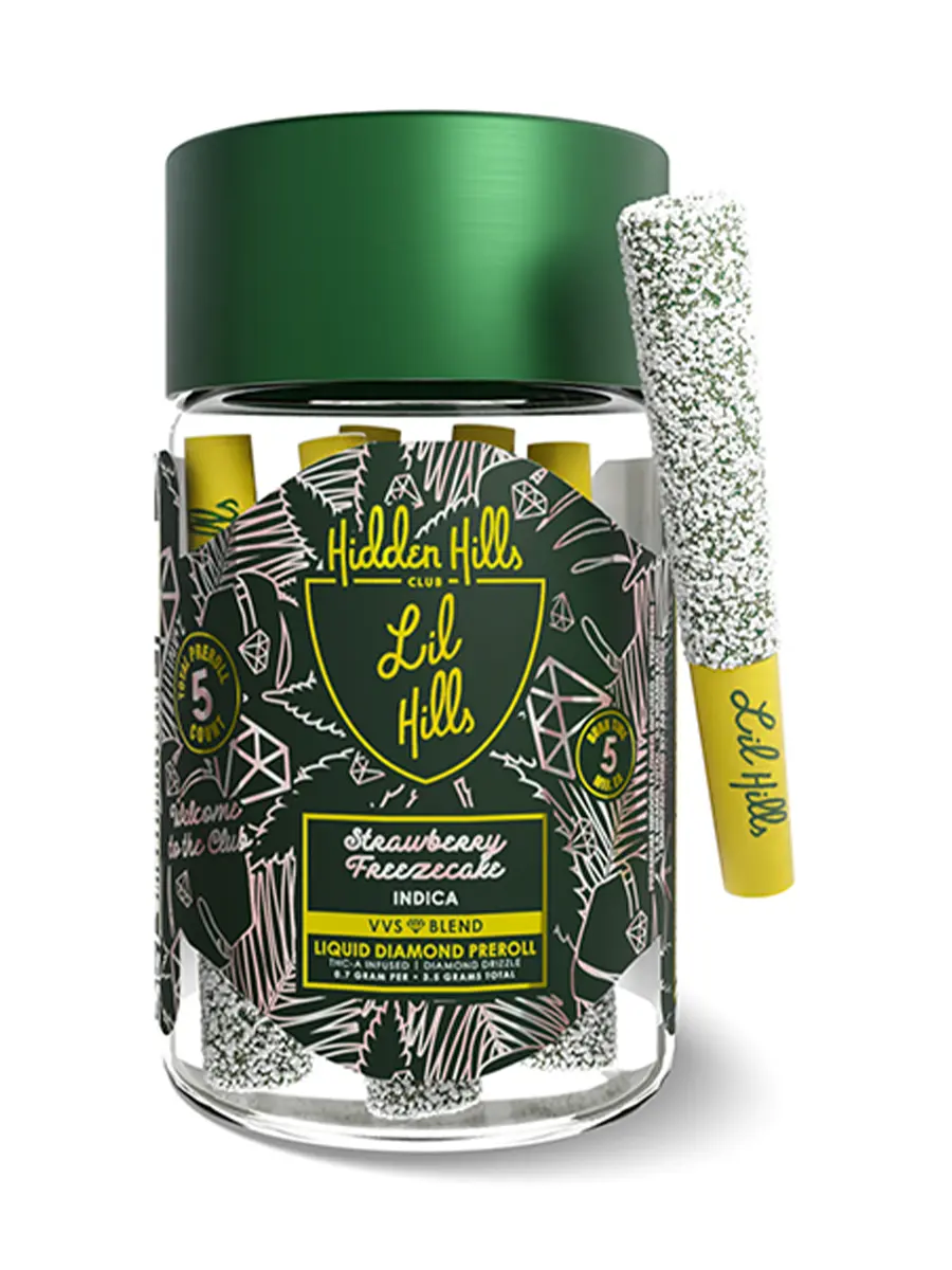 Strawberry Freezecake Hidden Hills Lil Hills VVS Liquid Diamond Pre Rolls 3.5G