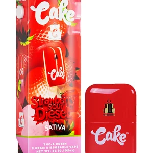 Strawberry Sour Diesel Cake THC-A Rosin Disposable Vape 3G