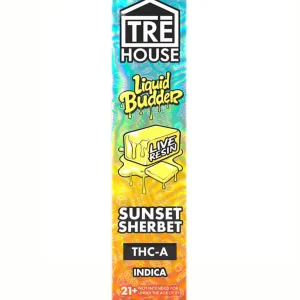 Sunset Sherbet Tre House THC-A Live Resin Liquid Budder Vape Pen 2G