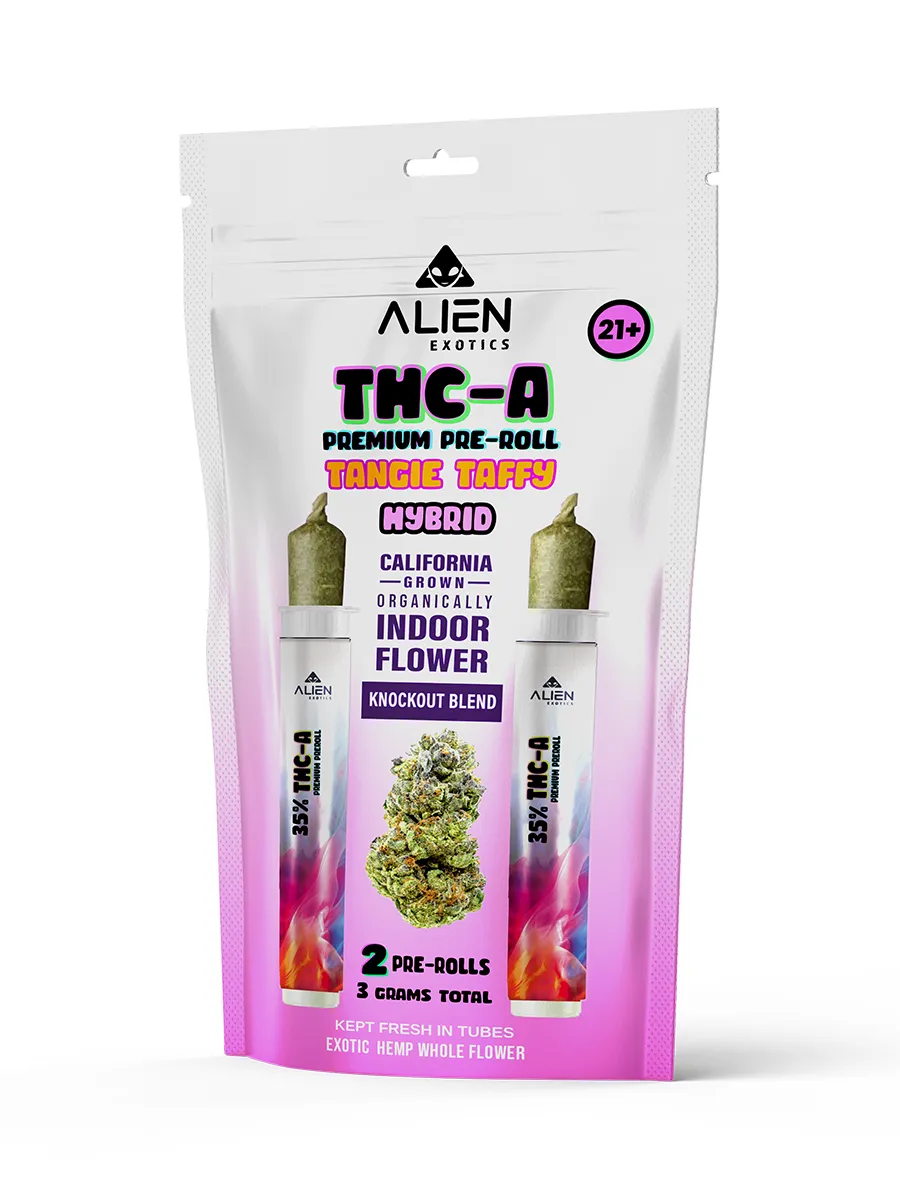 Tangie Taffy Alien Exotics Premium THC-A Knockout Blend Pre-Roll 2ct