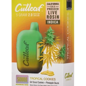 Tropical Cookies Cutleaf 2.0 CBD THC Live Rosin Vape 5G