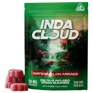 Watermelon Mirage IndaCloud Delta 8 THC Vegan Gummies 10ct