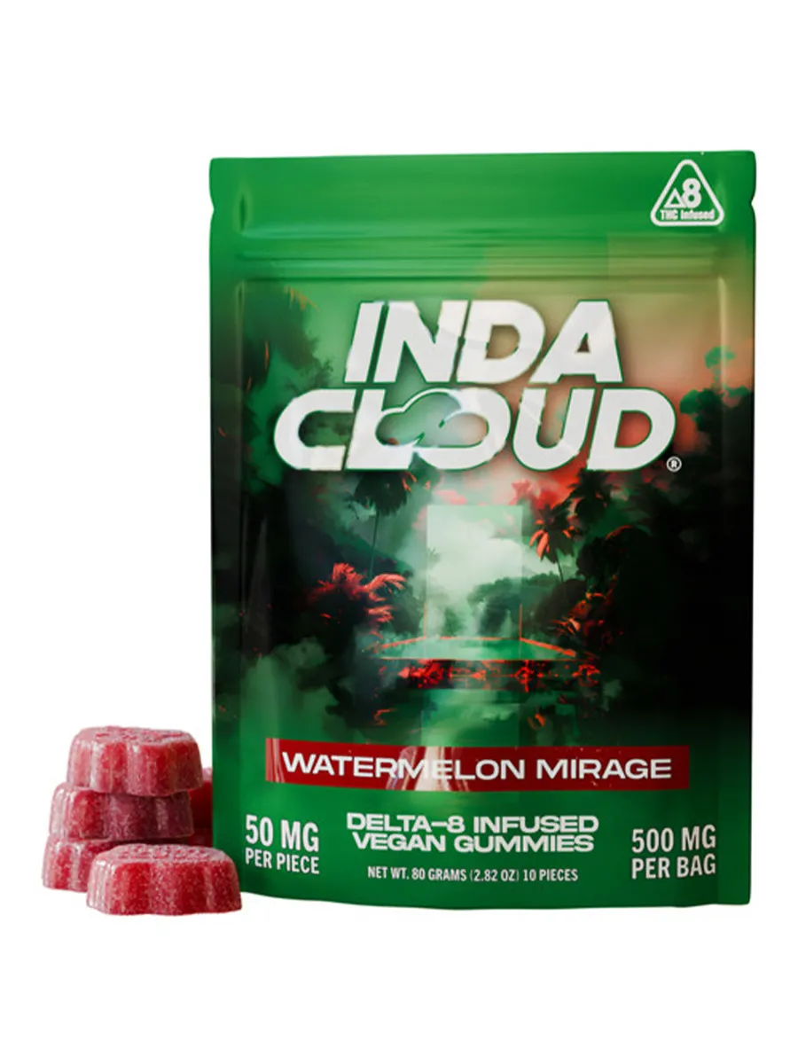 Watermelon Mirage IndaCloud Delta 8 THC Vegan Gummies 10ct