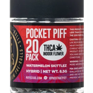 Watermelon Skittlez Piff Stixs THCA Pocket Piff Pre-Rolls 20ct