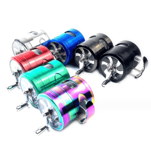 3.5" 4 Piece Hand Crank Grinder with Chamber Window