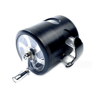 3.5" 4 Piece Hand Crank Grinder with Chamber Window - Black