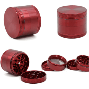 4-Piece Aluminum Grinder - Red / 2 Inches
