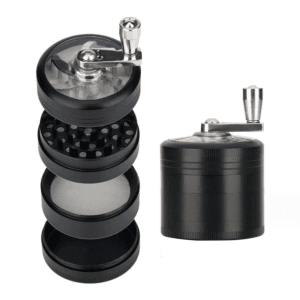 4 Piece Hand Crank Grinder - Black / 2.5 Inches