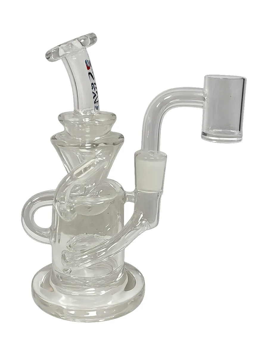5.2" Crave 10mm Clear Double Loop Spiral Recycler