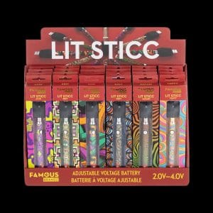 Famous Design Lit Sticc Adjustable Voltage Battery - 24 Pack