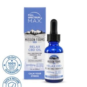 Full Spectrum Max Relax CBD Oil - 2000mg CBD, 1 fl oz, Orange Cinnamon