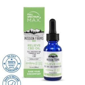 Full Spectrum Max Relieve CBD Oil - 2000mg CBD, 1 fl oz, Vanilla Mint