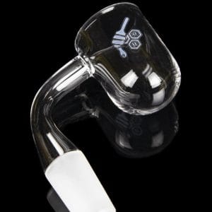 Honeybee Herb 90 Degree Honey Bevel Bowl Quartz Banger - Yellow Line