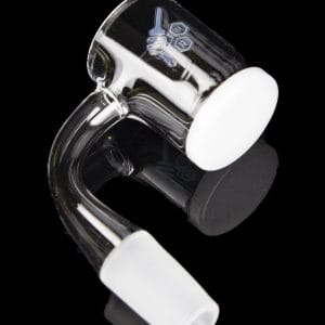 Honeybee Herb 90 Degree Honey & Milk Bevel Quartz Banger - Yellow Line