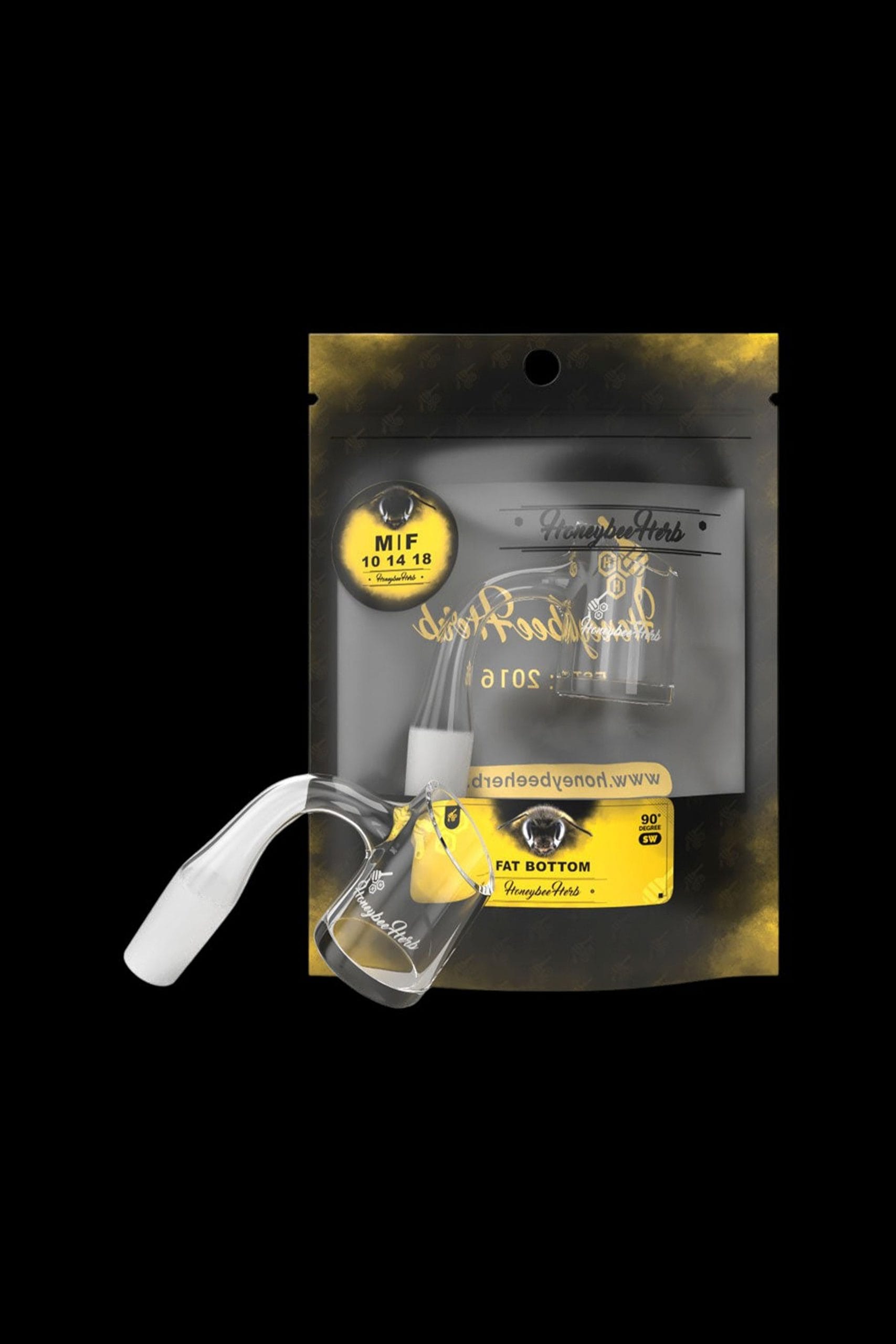 Honeybee Herb Fat Bottom Quartz Banger - Black Line