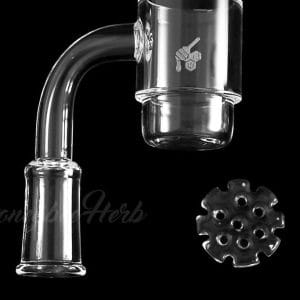 Honeybee Herb Honey Disc Deep Dish Quartz Banger - Yellow Line