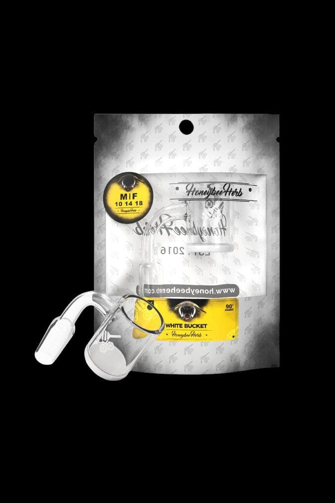 Honeybee Herb White Bucker Quartz Banger - White Line