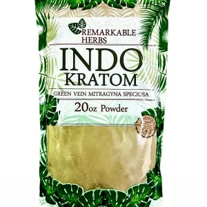 Indo Green Vein Remarkable Herbs Kratom Powder 20oz Bag