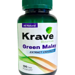 Krave Botanicals Green Malay Extract Enhanced Kratom Capsules 100ct