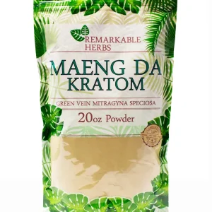 Maeng Da Green Vein Remarkable Herbs Kratom Powder 20oz Bag